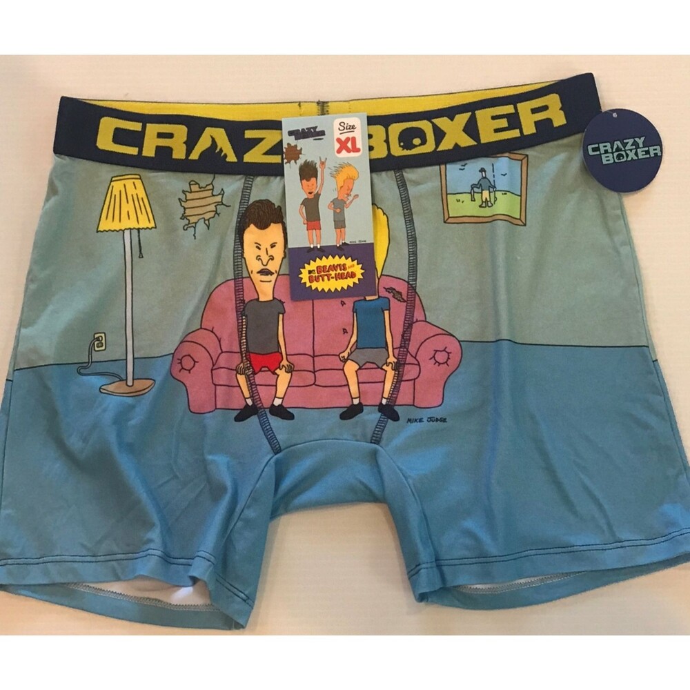 Beavis & Butt-Head CRAZY BOXER Briefs Novelty Print Men's Underwear  L